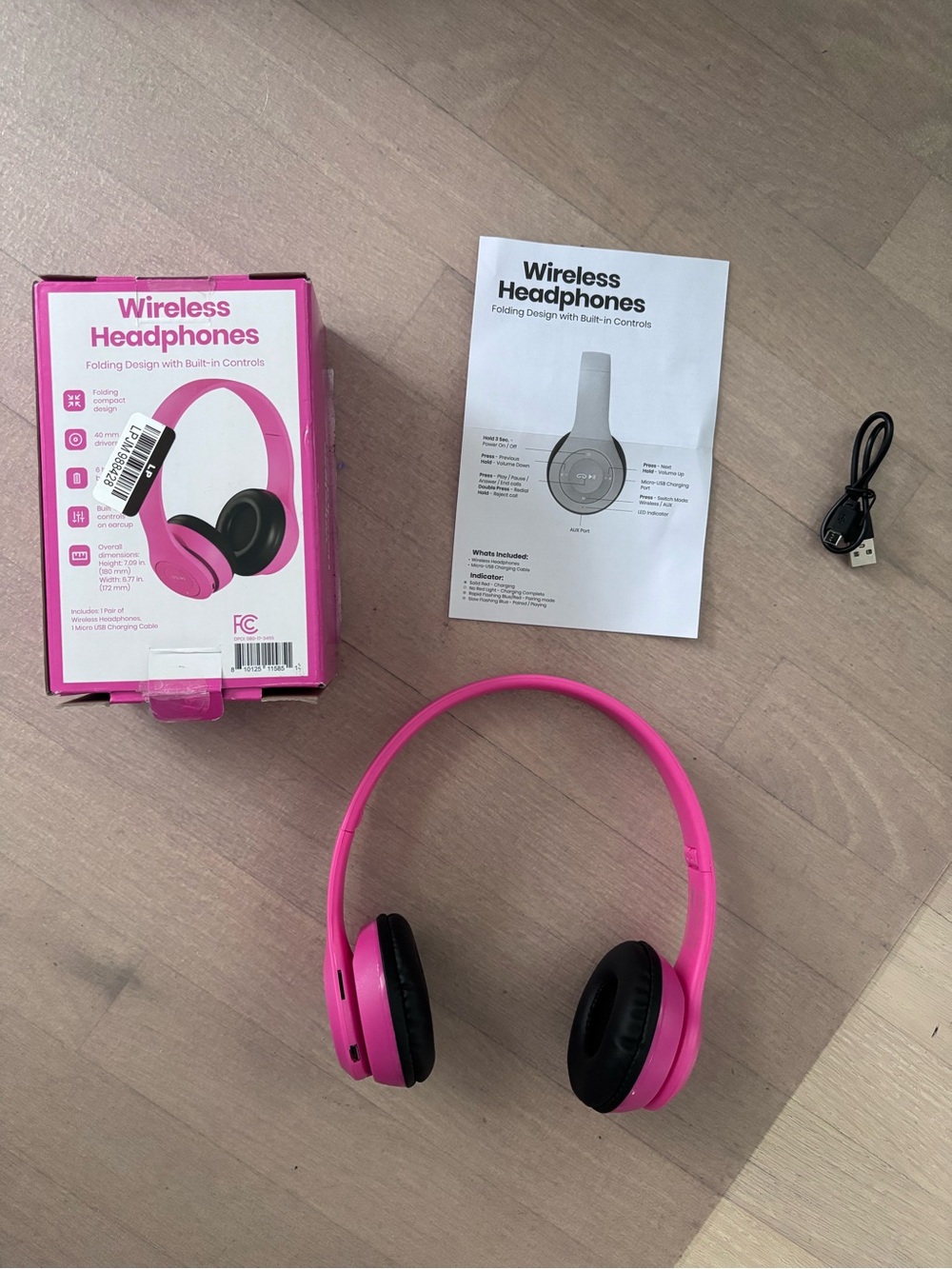 GEMS Over the Ear Wireless Bluetooth Compact Headphones in Pink